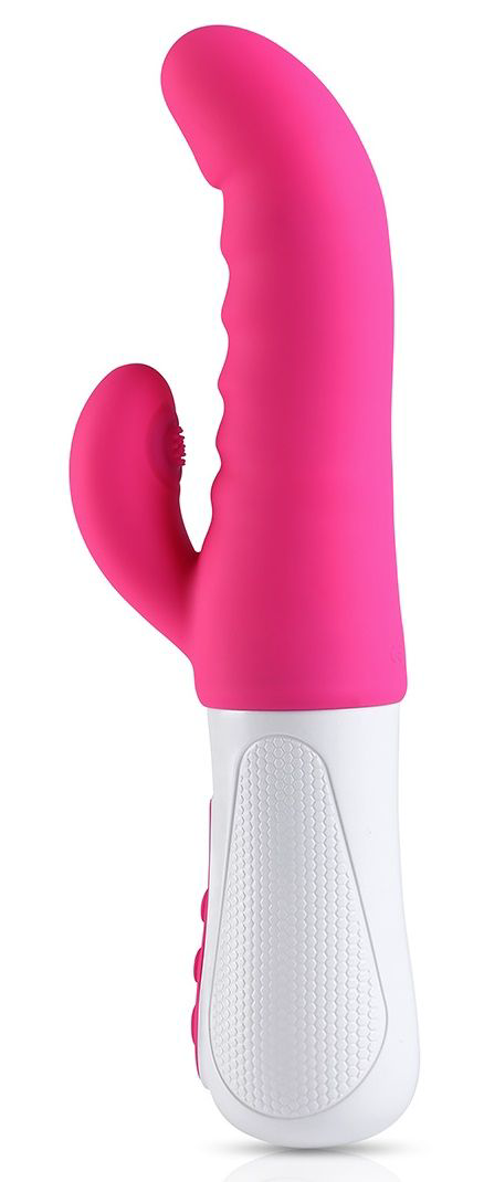 Ярко-розовый стимулятор-кролик Punch G - 23,7 см. - 3