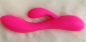 Ярко-розовый вибромассажер-кролик с двумя моторами - 19,5 см. - 2