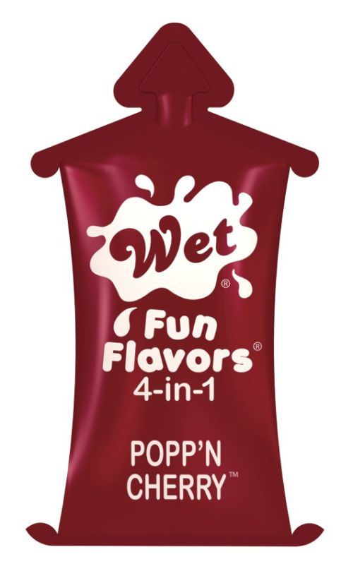 Разогревающий лубрикант Fun Flavors 4-in-1 Popp n Cherry с ароматом вишни - 10 мл. - 0