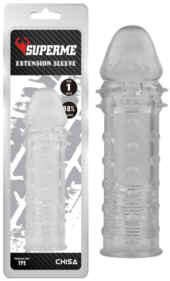 Прозрачная реалистичная насадка на пенис Extra Texture Sleeve - 16,2 см. - 1