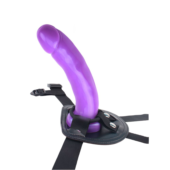Фиолетовый страпон на черных трусиках Harness and Probe - 16,5 см. - 0