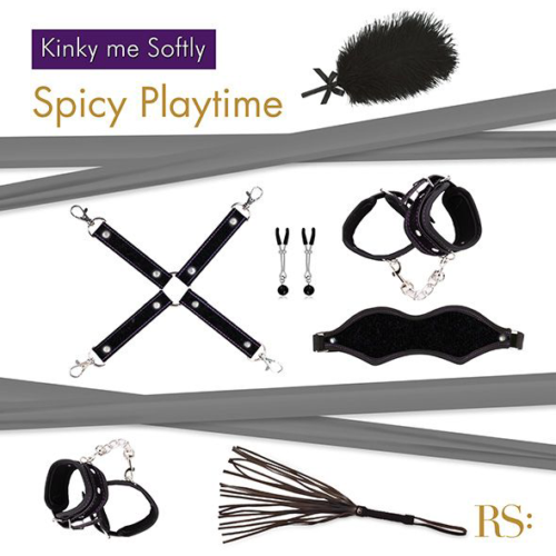БДСМ-набор в черном цвете Kinky Me Softly - 1
