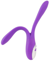 Фиолетовый сдвоенный вибратор Bendable Double Vibrator - 24,3 см. - 5