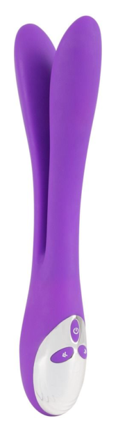 Фиолетовый сдвоенный вибратор Bendable Double Vibrator - 24,3 см. - 0