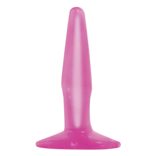 Маленькая розовая анальная пробка Basix Rubber Works Mini Butt Plug - 10,8 см. - 0