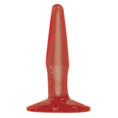 Маленькая красная анальная пробка Basix Rubber Works Mini Butt Plug - 10,8 см. - 0