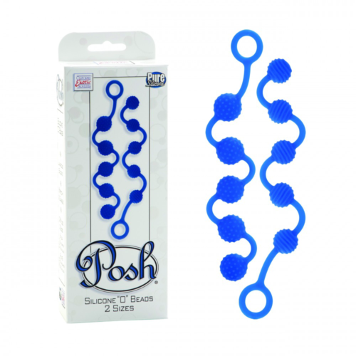 Набор голубых анальных цепочек Posh Silicone O Beads - 1
