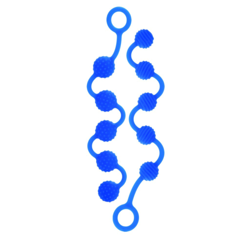 Набор голубых анальных цепочек Posh Silicone O Beads - 0