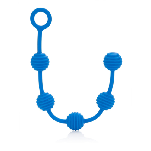 Набор голубых анальных цепочек Posh Silicone O Beads - 3