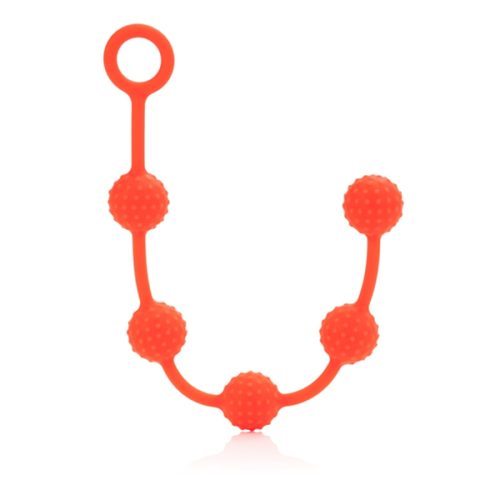 Набор оранжевых анальных цепочек Posh Silicone O Beads - 3