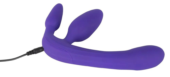 Фиолетовый безремневой вибрострапон Vibrating Strapless Strap-On - 3
