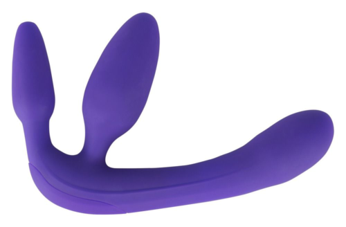 Фиолетовый безремневой вибрострапон Vibrating Strapless Strap-On - 0