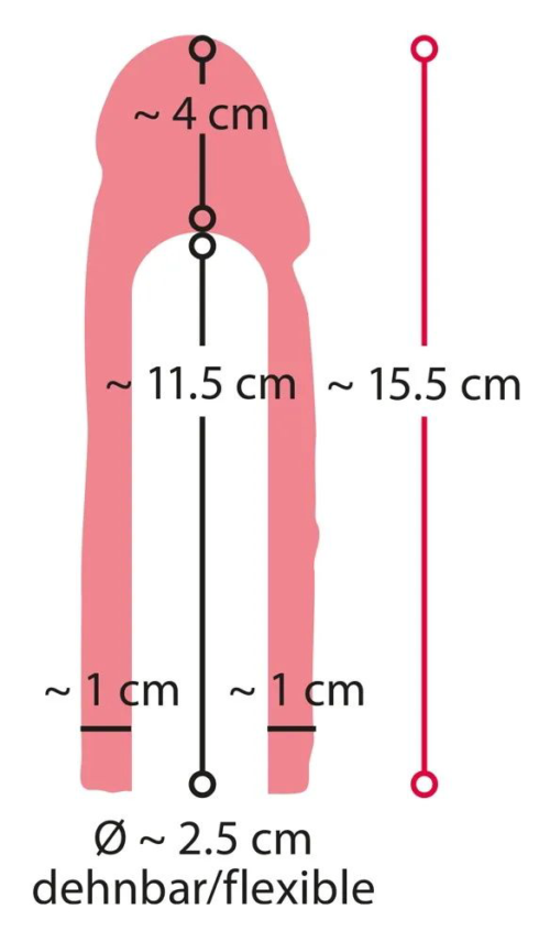 Телесная насадка-реалистик Extension Sleeve - 15,5 см. - 4