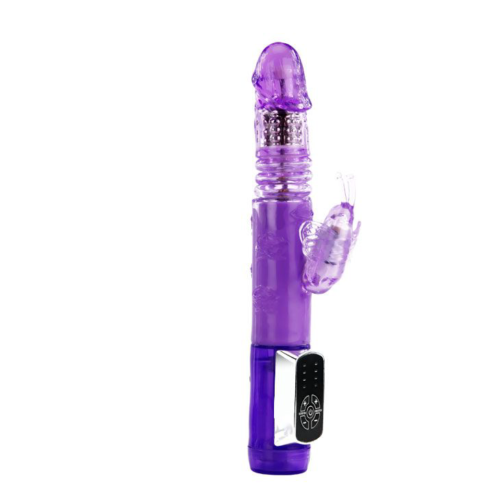 Фиолетовый вибратор хай-тек Butterfly Prince - 24 см. - 0