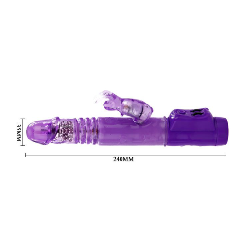 Фиолетовый хай-тек вибратор с ротацией и возвратно-поступательным движением - 24 см. - 2