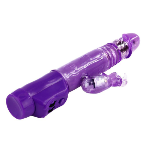 Фиолетовый хай-тек вибратор с ротацией и возвратно-поступательным движением - 24 см. - 1