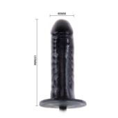Чёрный расширяющийся анальный вибратор - 15,5 см. - 3