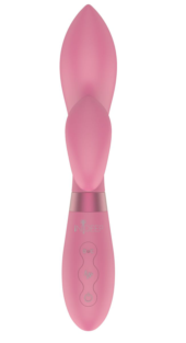 Розовый вибратор-кролик Indeep Juna - 21,5 см. - 2