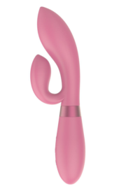 Розовый вибратор-кролик Indeep Juna - 21,5 см. - 0