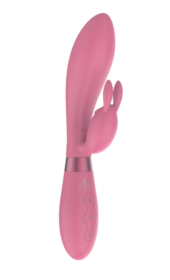 Розовый вибратор-кролик Indeep Theona - 21,5 см. - 1
