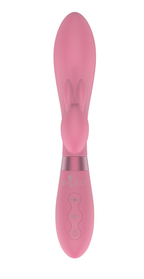 Розовый вибратор-кролик Indeep Theona - 21,5 см. - 2