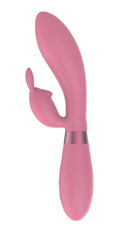 Розовый вибратор-кролик Indeep Theona - 21,5 см. - 0