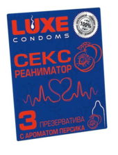 Презервативы с ароматом персика Сексреаниматор - 3 шт. - 0