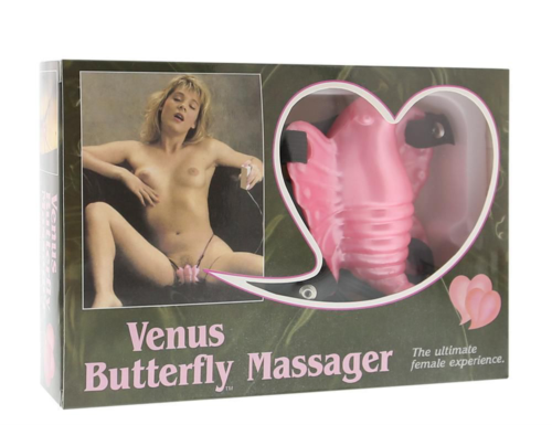 Розовая вибробабочка на ремешках Venus Butterfly - 2