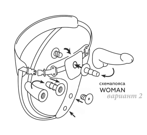 Вибрострапон Woman Midi с вагинальной пробкой - 22 см. - 8