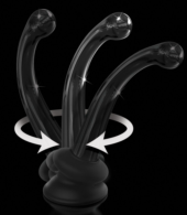 Черный стеклянный фаллоимитатор Icicles №87 с силиконовой присоской - 15,5 см. - 4