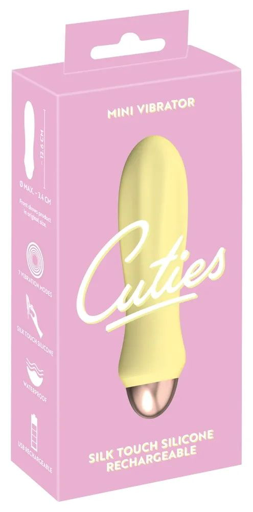 Желтый мини-вибратор Cuties 2.0 - 12,6 см. - 3