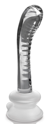 Прозрачный стеклянный стимулятор Icicles №88 с силиконовой присоской - 18 см. - 0