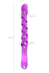 Фиолетовый двусторонний фаллоимитатор Tanza - 27,5 см. - 7