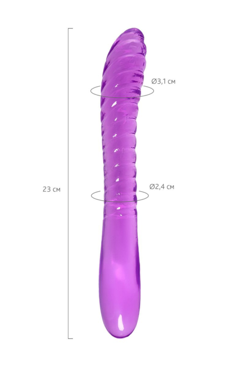 Фиолетовый двусторонний фаллоимитатор Frica - 23 см. - 7