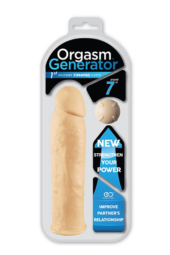 Телесная силиконовая насадка на пенис с вибрацией ORGASM GENERATOR 7 SLEEVE VIBRATING - 17 см. - 1