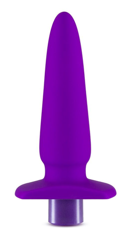 Фиолетовый анальный вибромассажер B5 - 13,97 см. - 0