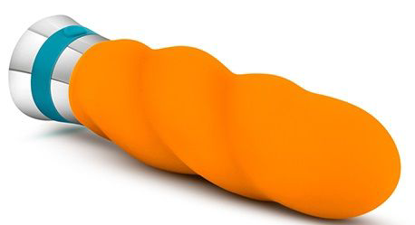 Оранжевый вибромассажер VIBRANCE - 15,2 см. - 2