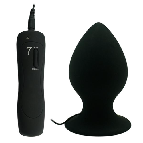 Черный виброплаг с выносным пультом Anal Plug XL - 11,4 см. - 0