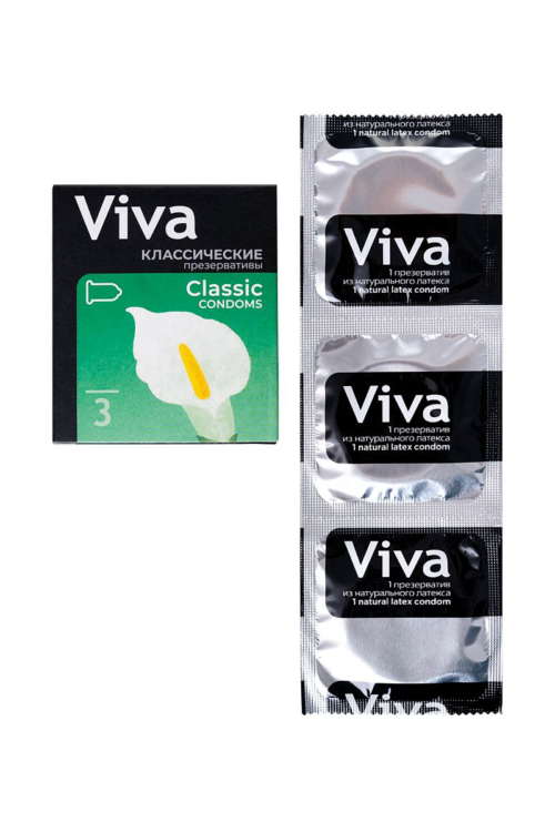 Классические гладкие презервативы VIVA Classic - 3 шт. - 5