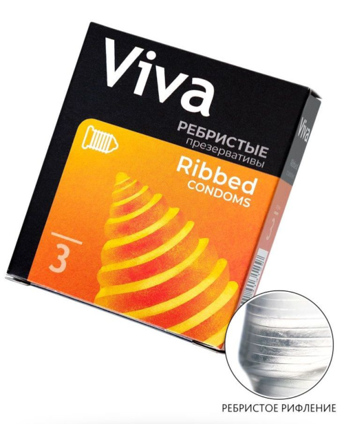 Ребристые презервативы VIVA Ribbed - 3 шт. - 0