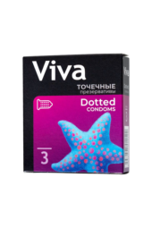 Презервативы с точечками VIVA Dotted - 3 шт. - 1