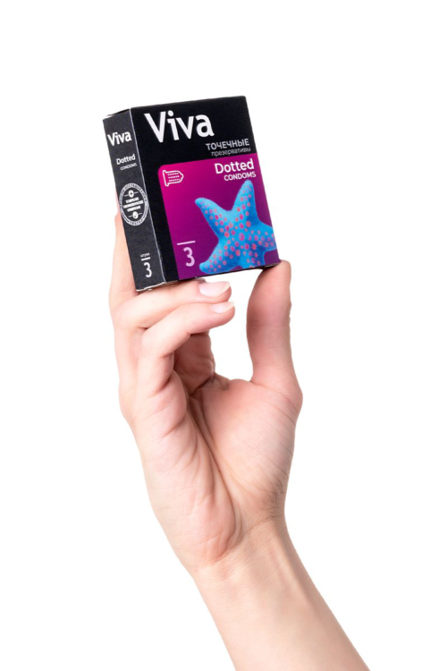 Презервативы с точечками VIVA Dotted - 3 шт. - 5