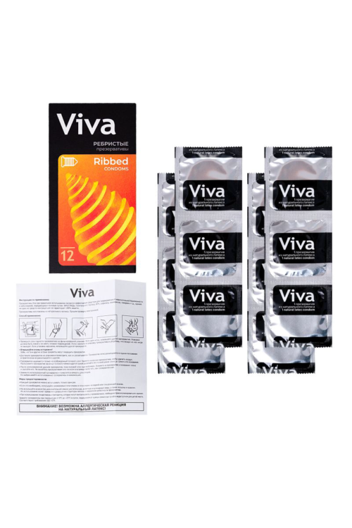Ребристые презервативы VIVA Ribbed - 12 шт. - 5