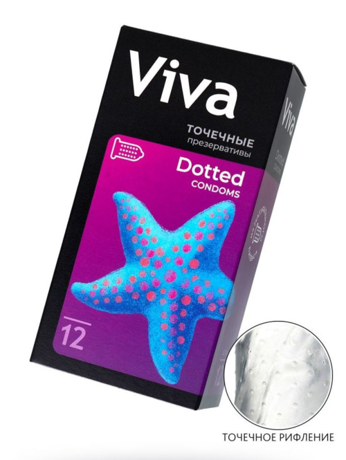 Презервативы с точечками VIVA Dotted - 12 шт. - 0