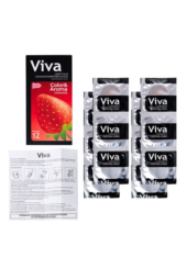 Цветные презервативы VIVA Color Aroma с ароматом клубники - 12 шт. - 6
