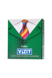Цветные ароматизированные презервативы VIZIT Color - 3 шт. - 1