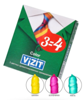 Цветные ароматизированные презервативы VIZIT Color - 3 шт. - 0