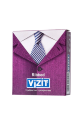 Ребристые презервативы VIZIT Ribbed - 3 шт. - 1