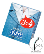 Ультратонкие презервативы VIZIT Ultra light - 3 шт. - 0