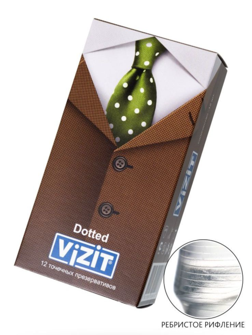 Презервативы с точечками VIZIT Dotted - 12 шт. - 0